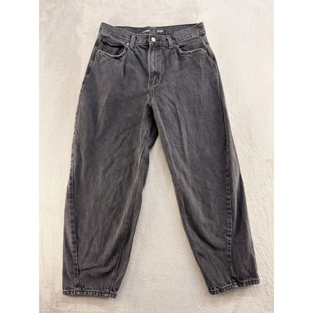 Old Navy Jeans Womens 14 Black Balloon Extra High-Rise Loose Taper Zelda